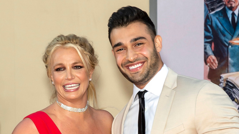 Britney Spears and Sam Asghari laughing