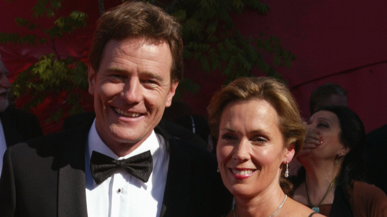 Brian Cranston and Robin Dearden happy, people laughing in background