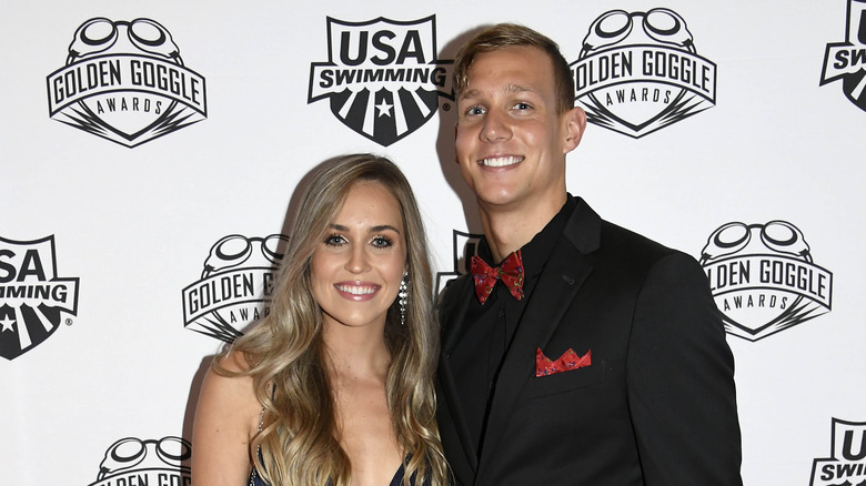 Caeleb Dressel and Meghan Haila at Golden Goggle Awards 2019
