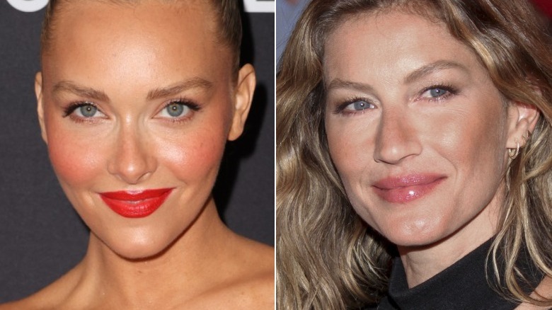Camille Kostek and Gisele Bündchen split image