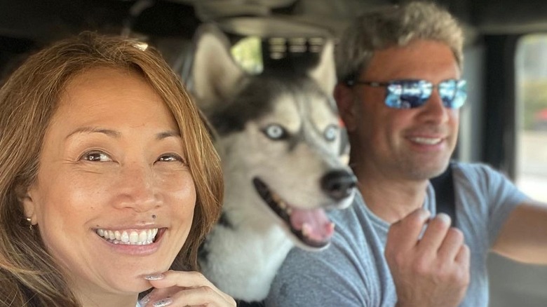 Carrie Ann Inaba and Fabien Viteri car husky