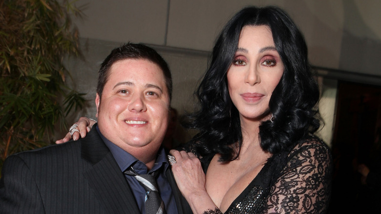Chaz Bono after transition, with mom Cher