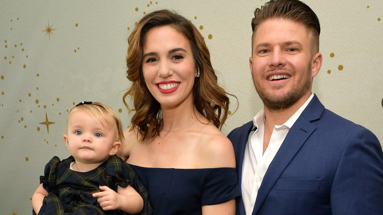 Brendan Rooney, Christy Carlson Romano, Isabella Rooney posing
