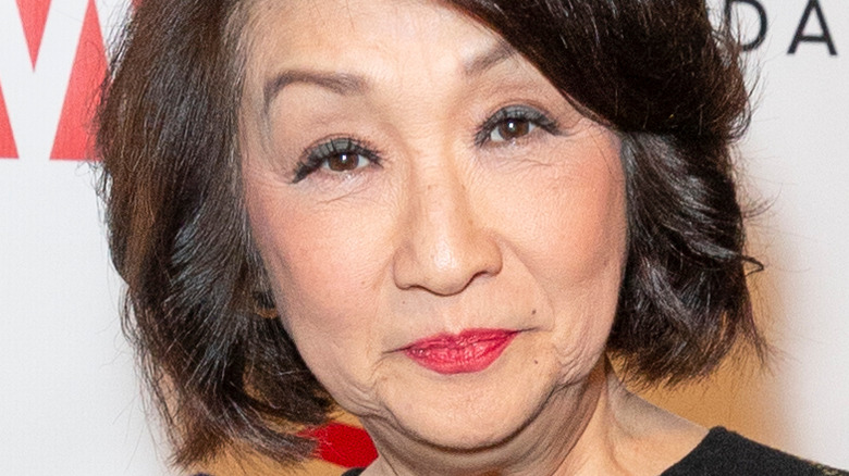 Connie Chung poses on the red carpet