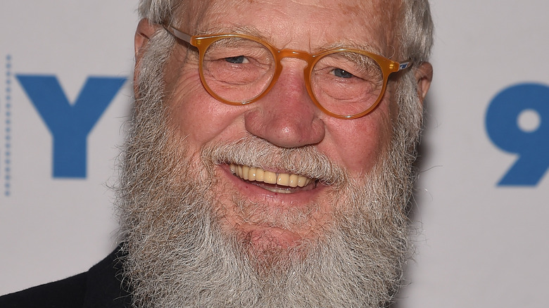 David Letterman beard and orange glasses