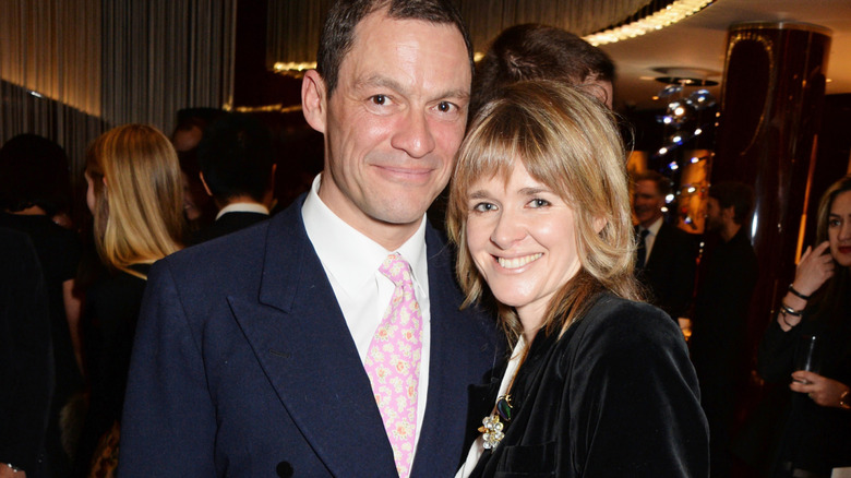 Dominic West and Catherine FitzGerald smiling