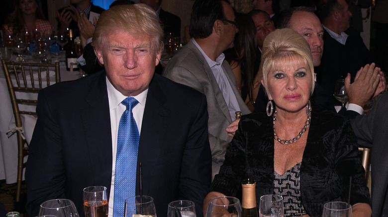 Donald Trump and Ivana Trump at a table