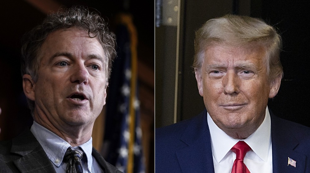 Rand Paul and Donald Trump split image