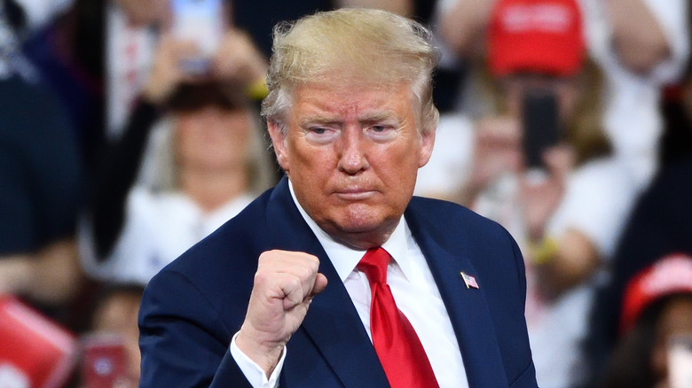 Donald Trump fist pumping