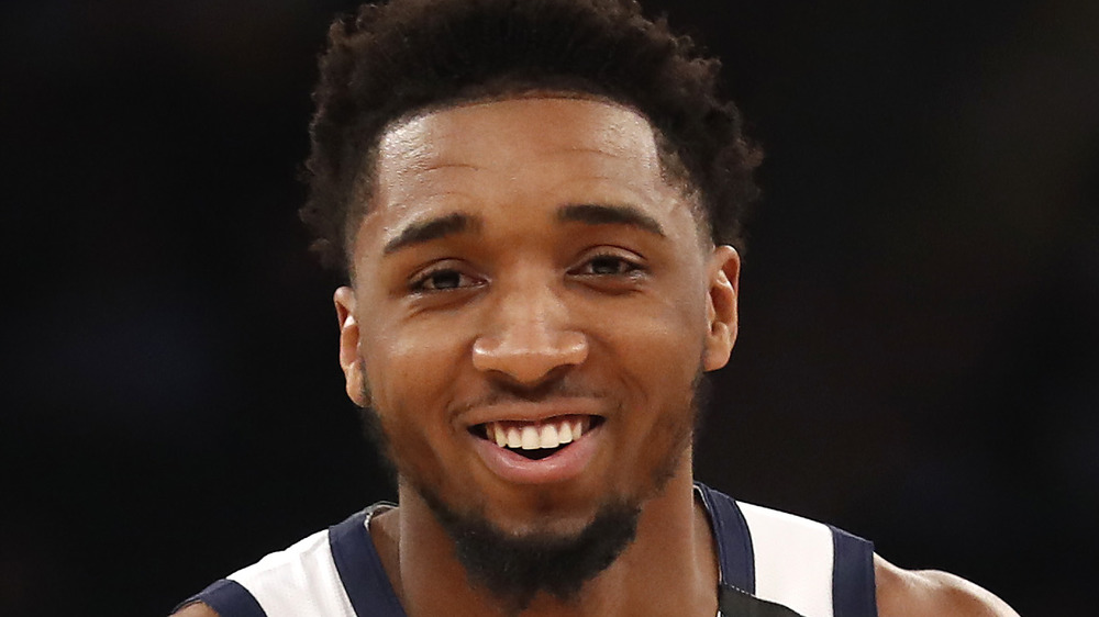 Donovan Mitchell smiling on court