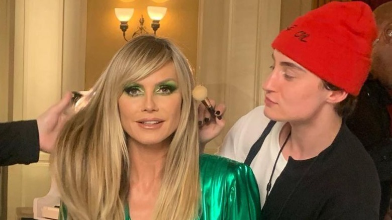 Kade Gottlieb doing Heidi Klum's makeup