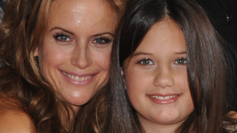 Kelly Preston and Ella Travolta smiling