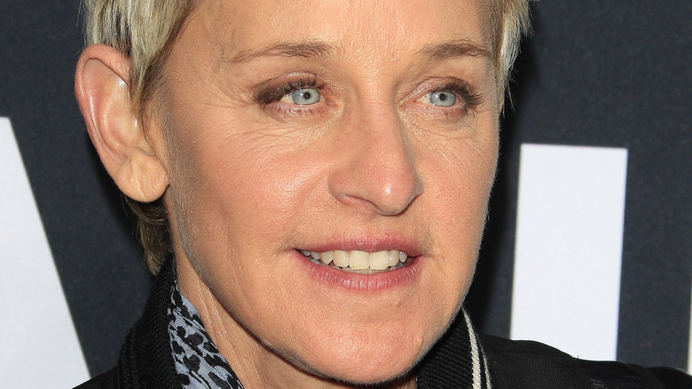 Ellen DeGeneres posing for photos