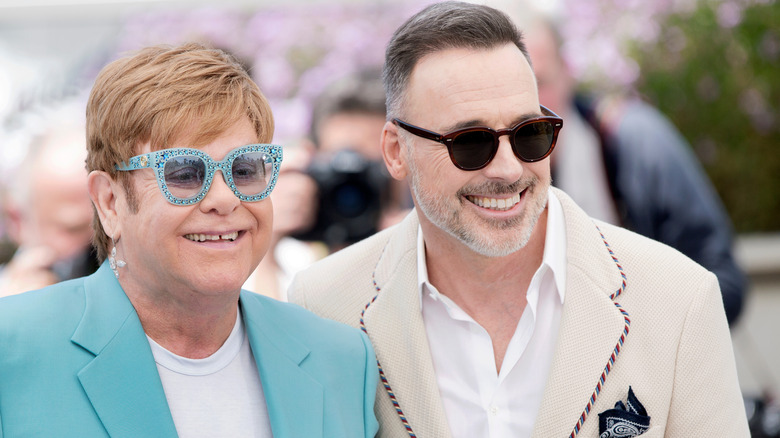 Elton John and David Furnish sunglasses