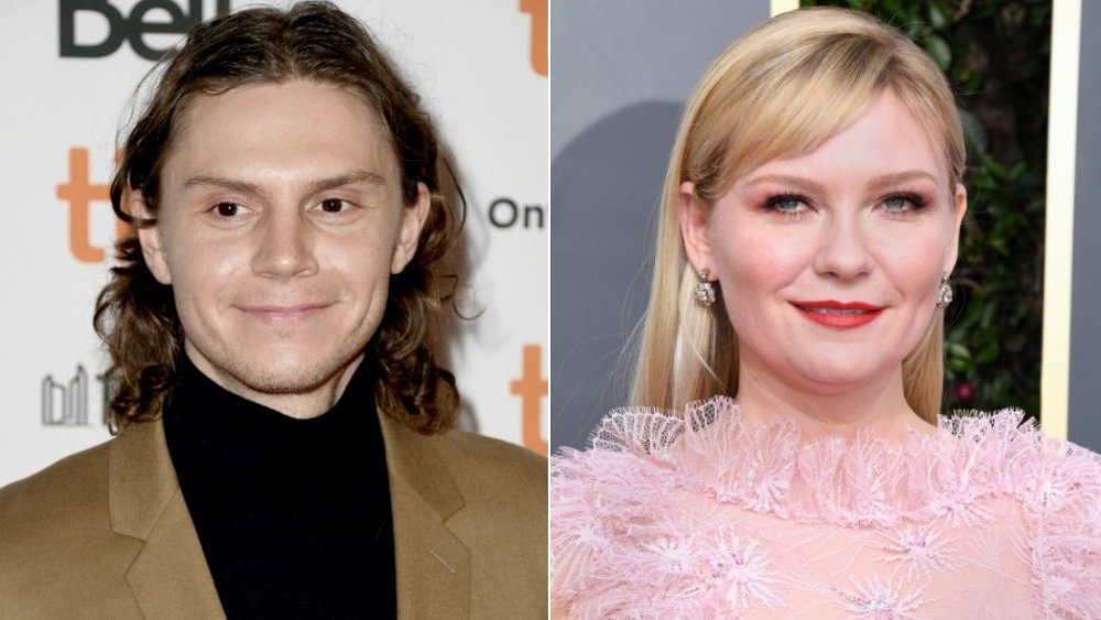 Split image of Evan Peters and Kirsten Dunst