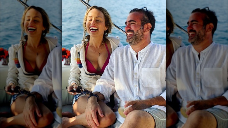 Giada De Laurentiis and Shane Farley on a boat