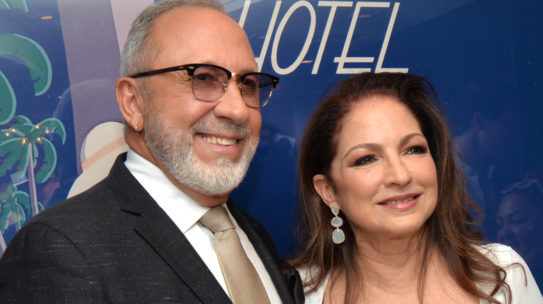 Emilio and Gloria Estefan, both smiling