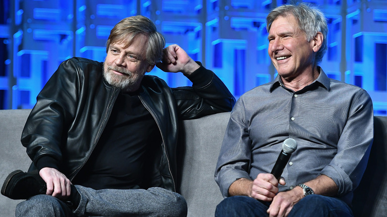 Mark Hamill and Harrison Ford sitting