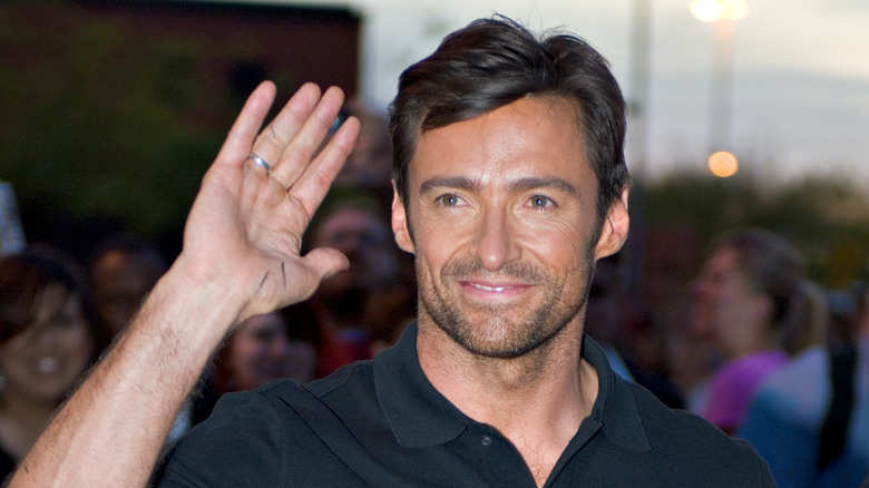 Hugh Jackman waving