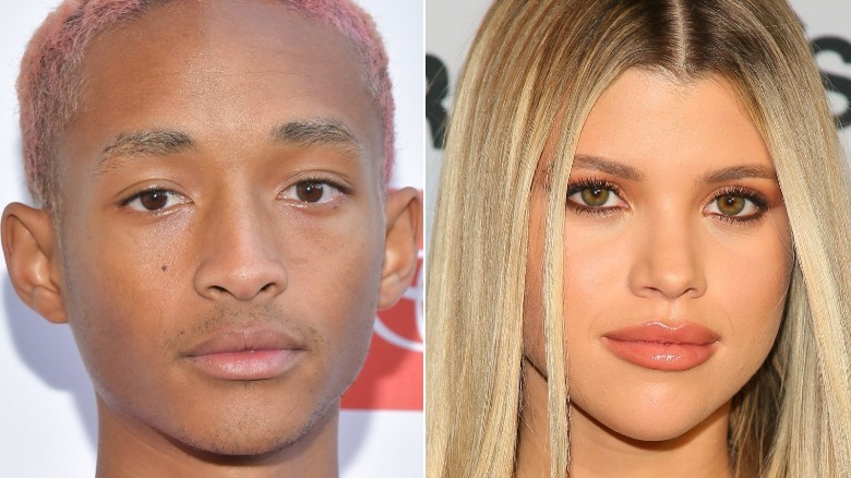 Jaden Smith staring, Sofia Richie smiling