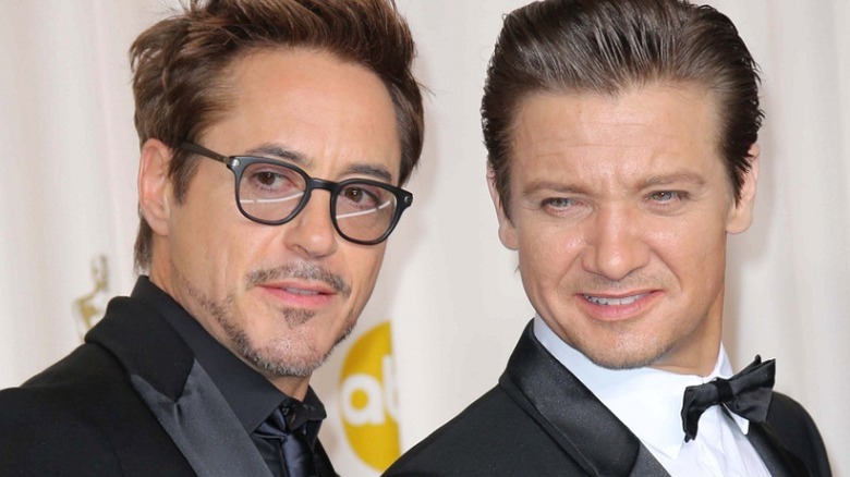 Robert Downey Jr. and Jeremy Renner posing