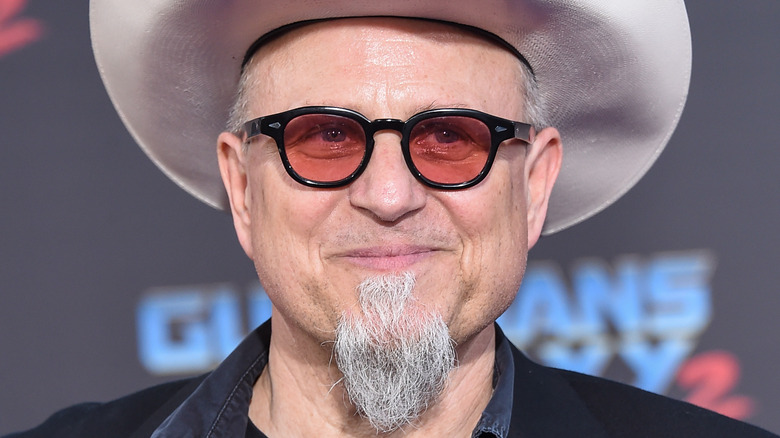 Bobcat Goldthwait smiles on the red carpet