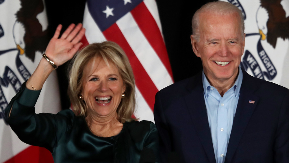 Jill Biden and Joe Biden smiling