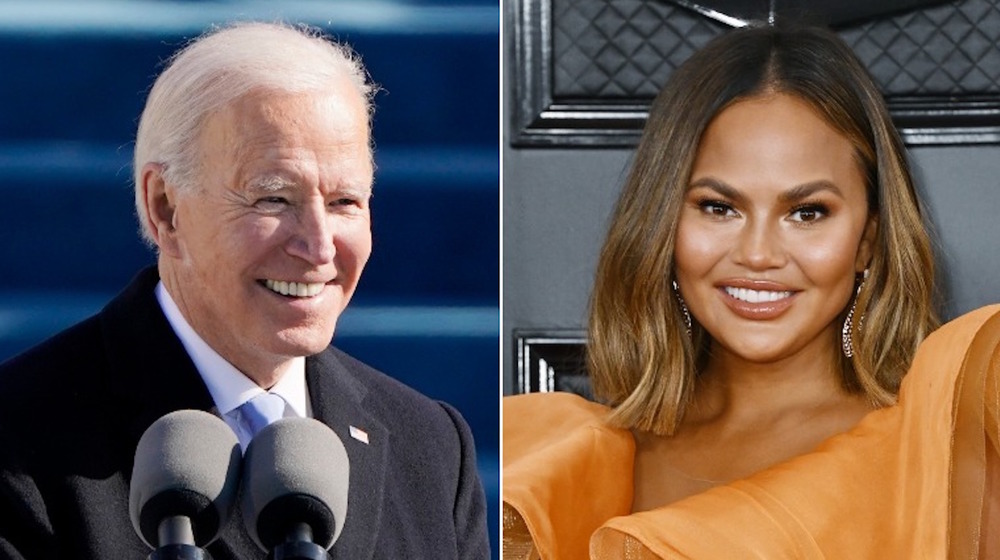 Joe Biden and Chrissy Teigen side-by-side