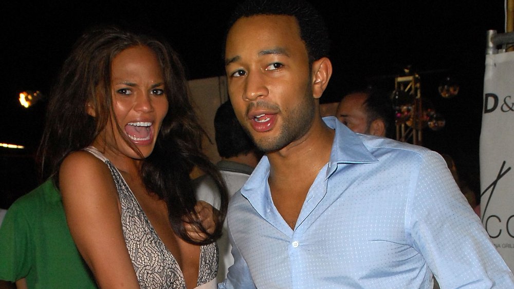 Chrissy Teigen and John Legend goofing around