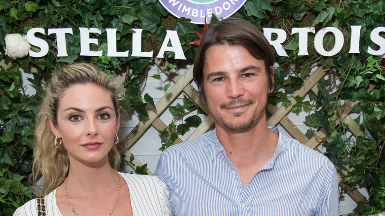 Tamsin Egerton and Josh Hartnett smiling for camera
