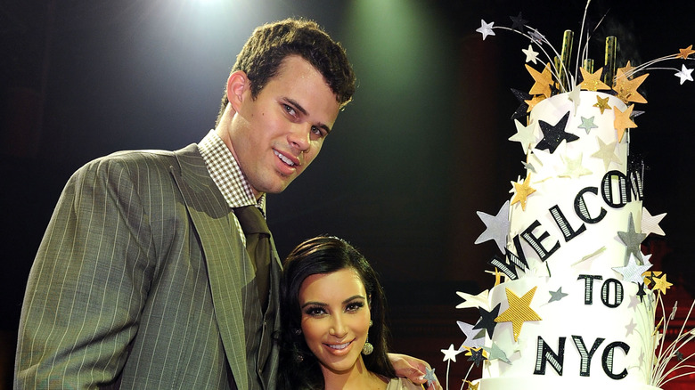Kim Kardashian smiling with Kris Humphries