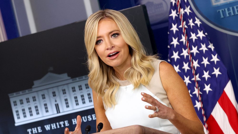 Kayleigh McEnany speaking at a White House press briefing