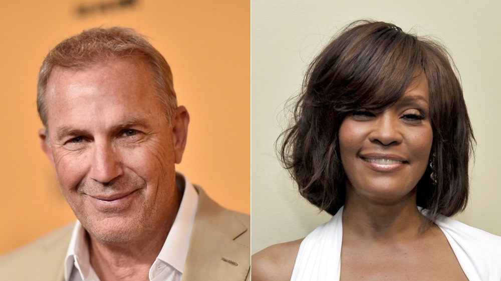 Kevin Costner and Whitney Houston smiling