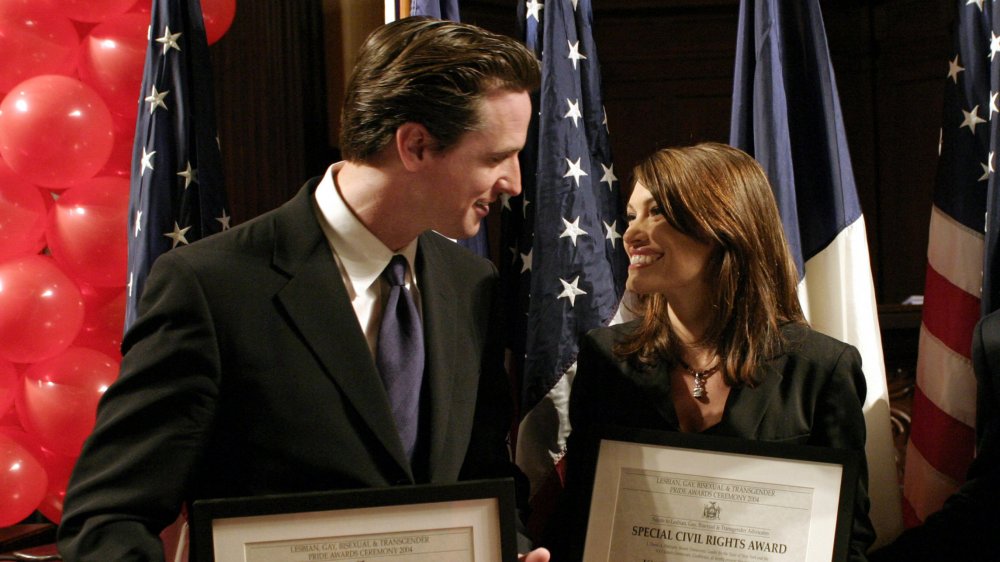 Gavin Newsom gazing at Kimberly Newsom