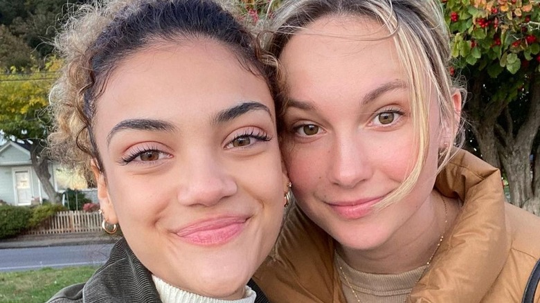 Laurie Hernandez and her partner Charlotte Drury smiling