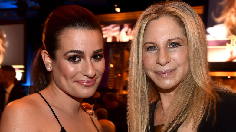 Lea Michele and Barbra Streisand posing together