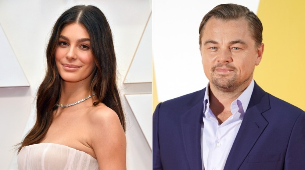 Camila Morrone and Leonardo DiCaprio on a red carpet