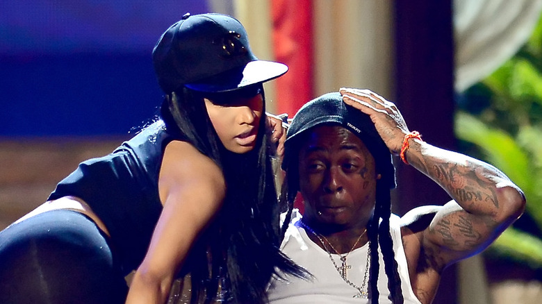 Nicki Minaj and Lil Wayne performing