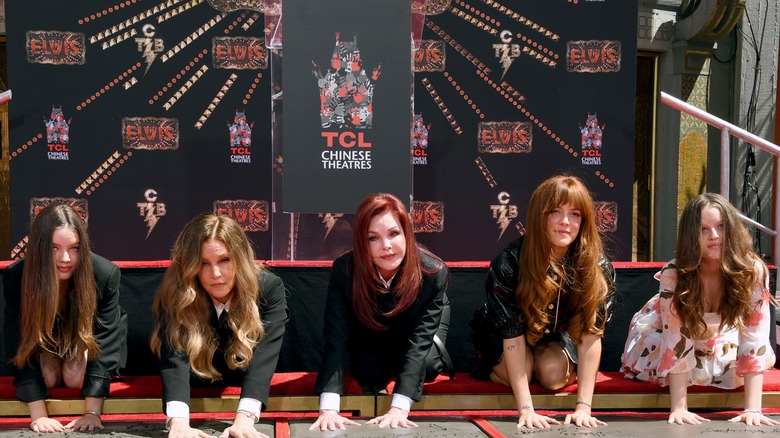 Priscilla ith Lisa Marie Presley and her children