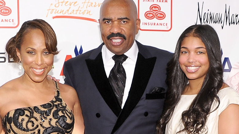 Marjorie Harvey, Steve Harvey, and Lori Harvey attend the 2nd annual Steve Harvey Foundation Gala