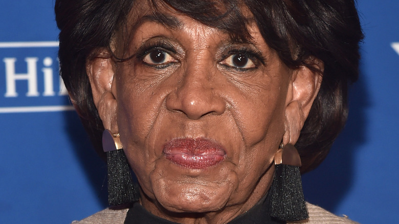 Maxine Waters with lips pursed