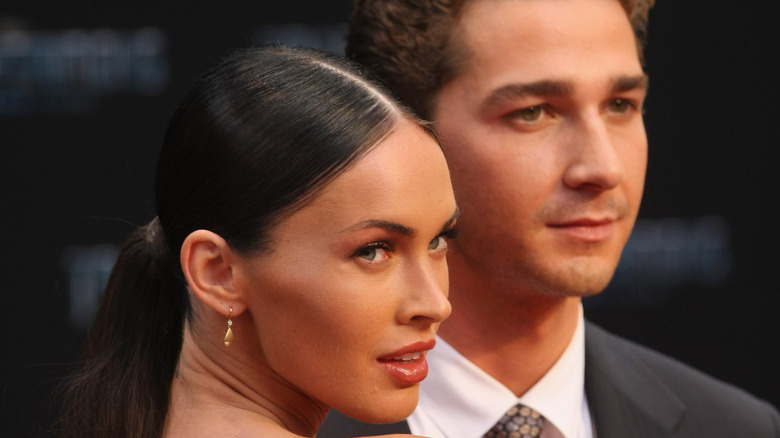 Megan Fox and Shia LeBeouf posing