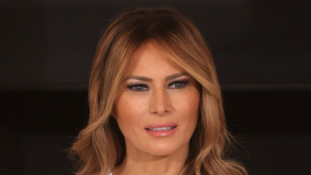 Melania Trump speaking at an event