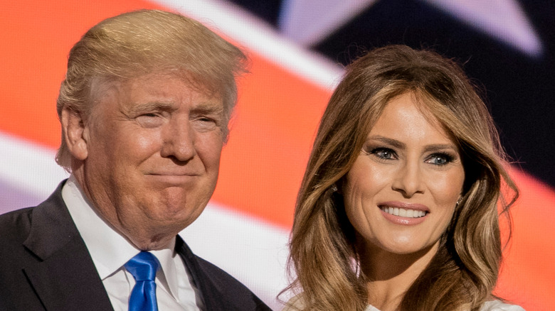 Melania and Donald Trump at an event 