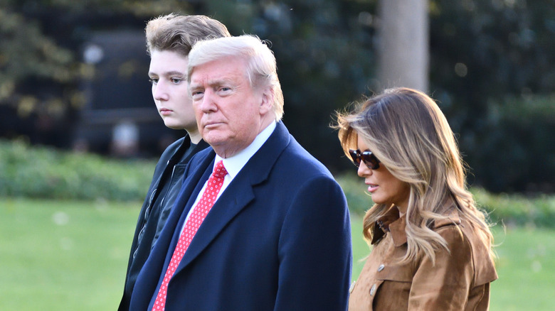 The Trumps (Donald, Melania, Barron) at an event 