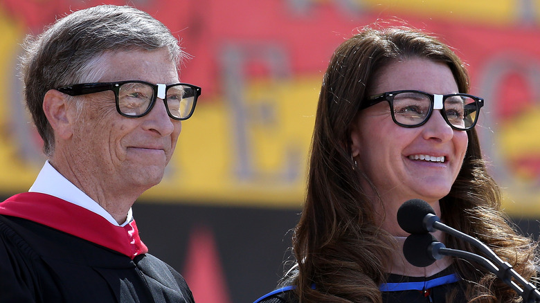 Bill and Melinda Gates at a commencement ceremony 