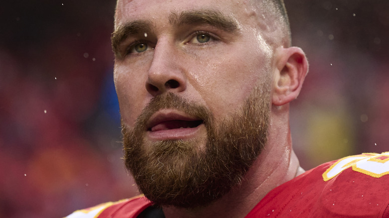 Travis Kelce on football field