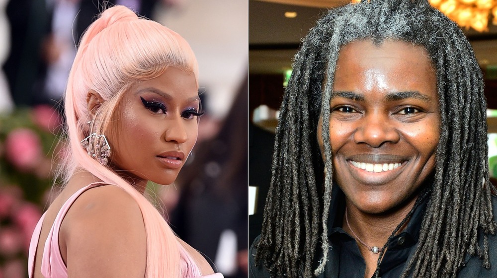 Nicki Minaj and Tracy Chapman in file photos