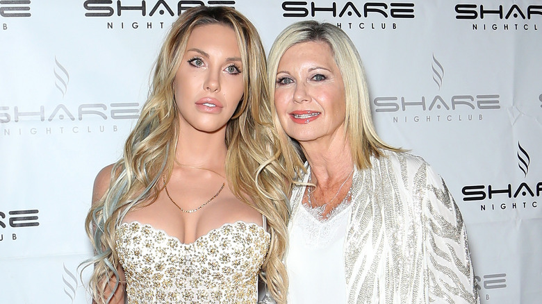 Olivia Newton-John and Chloe Lattanzi posing