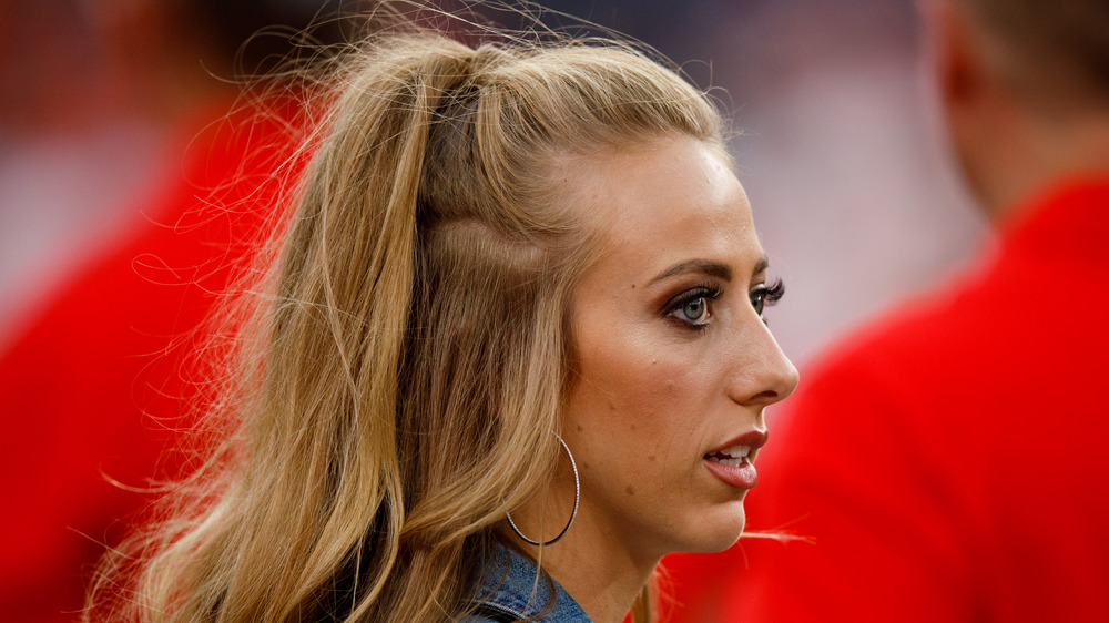 Brittany Matthews looks on during a Chiefs game in 2019